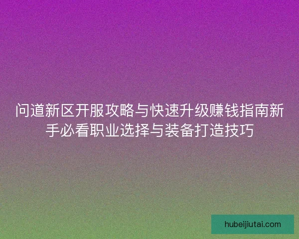 问道新区开服攻略与快速升级赚钱指南新手必看职业选择与装备打造技巧
