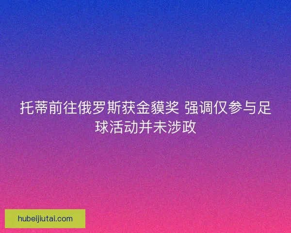 托蒂前往俄罗斯获金貘奖 强调仅参与足球活动并未涉政 托蒂前往俄罗斯获金貘奖 强调仅参与足球活动并未涉政