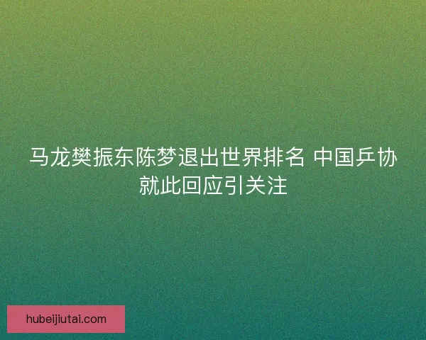 马龙樊振东陈梦退出世界排名 中国乒协就此回应引关注 马龙樊振东陈梦退出世界排名 中国乒协就此回应引关注